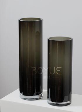 现台培代简约灰色直筒YL353-1/瓶落地玻璃花样板间客厅地玄关水鲜