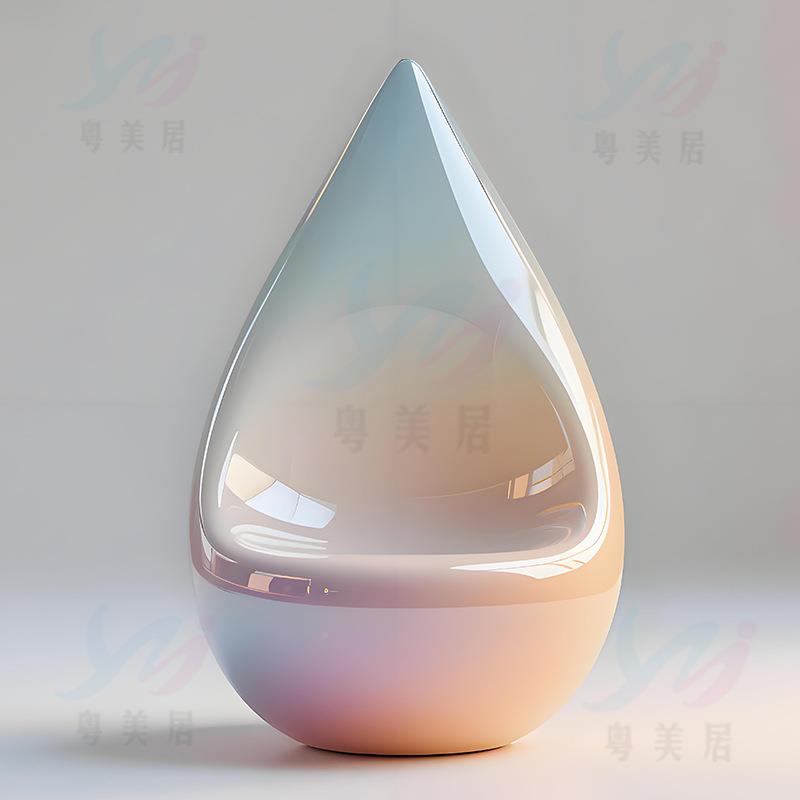 玻璃钢创意水滴造座椅室内外休365闲凳渐变色坐酒商场高店端型装