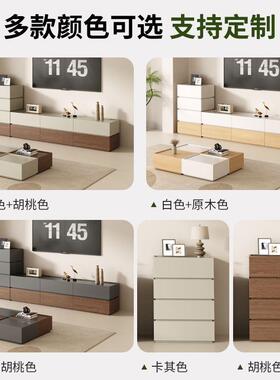 全木电视YUK柜几实组合家客厅储物柜免安装积茶木斗柜自由用组合