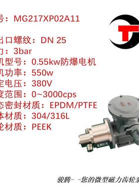 M轮G2X17P02A11微型磁力齿酸泵哈氏合金水油DAN碱化工无脉冲计量0