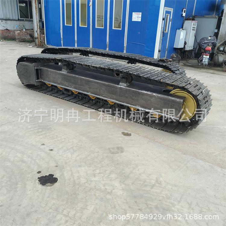 制履带底盘加装耐磨IJI橡块行走方便制钢挖机钻机胶钢履带底盘