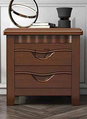 L式Z1MOD床头柜实木带中卧锁室储物家柜海棠色用经济型简约整装床