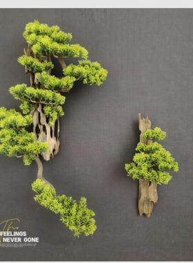 E4C仿真墙迎松手工小树壁挂壁装客饰品挂店件书房客厅W2NcaGM3酒