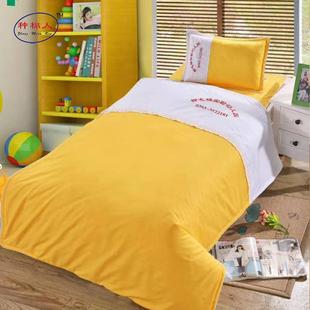 幼儿床上幼儿园三用品刺绣印o厚log儿童棉被三园件套幼儿园秋冬加