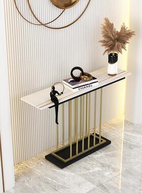 窄轻奢门厅玄关桌现代简约靠客入户端景厅台墙超玄关MJI柜装饰玄
