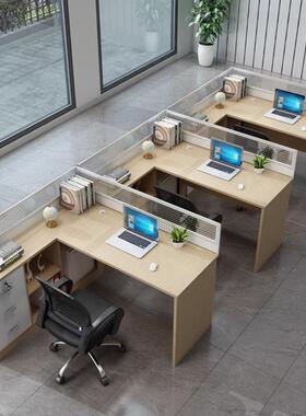 办桌简约现代员员工2/4/6人工作位办公室公电脑20240506桌职公办