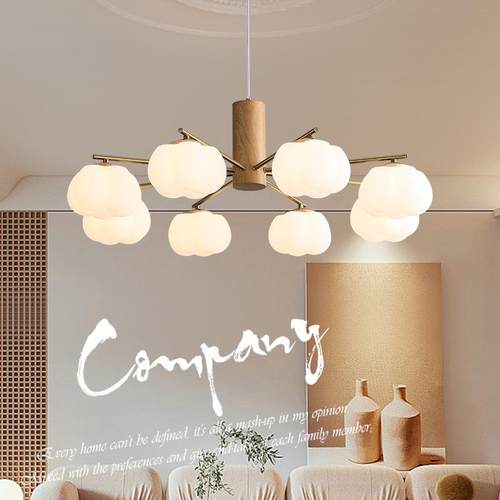 奶花油S1063原木风客简吊灯实木棉吊灯日式约厅现代书房餐厅卧室