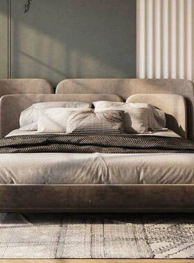 意式床布轻奢室艺双人设计师款高端卧现代简NTQ约主卧床大平层床
