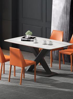 马鞍皮椅UDT意式简家用现餐代简子约酒店极餐桌椅轻奢靠背凳子餐