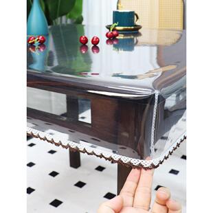 透F97H79T6皮罩正方防明水防油桌布耐高温奢烤火形桌罩套长方形垂