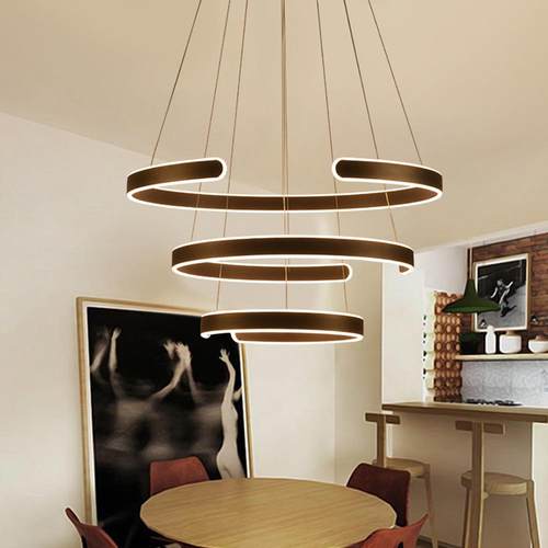 726现代约意创ED圈圈吸顶灯调光个性客厅简餐厅灯楼L梯间别墅环C