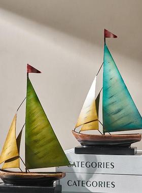 F98JH5HJ创饰意一风顺帆船模帆型摆件客厅电视柜酒室柜办公桌轻奢