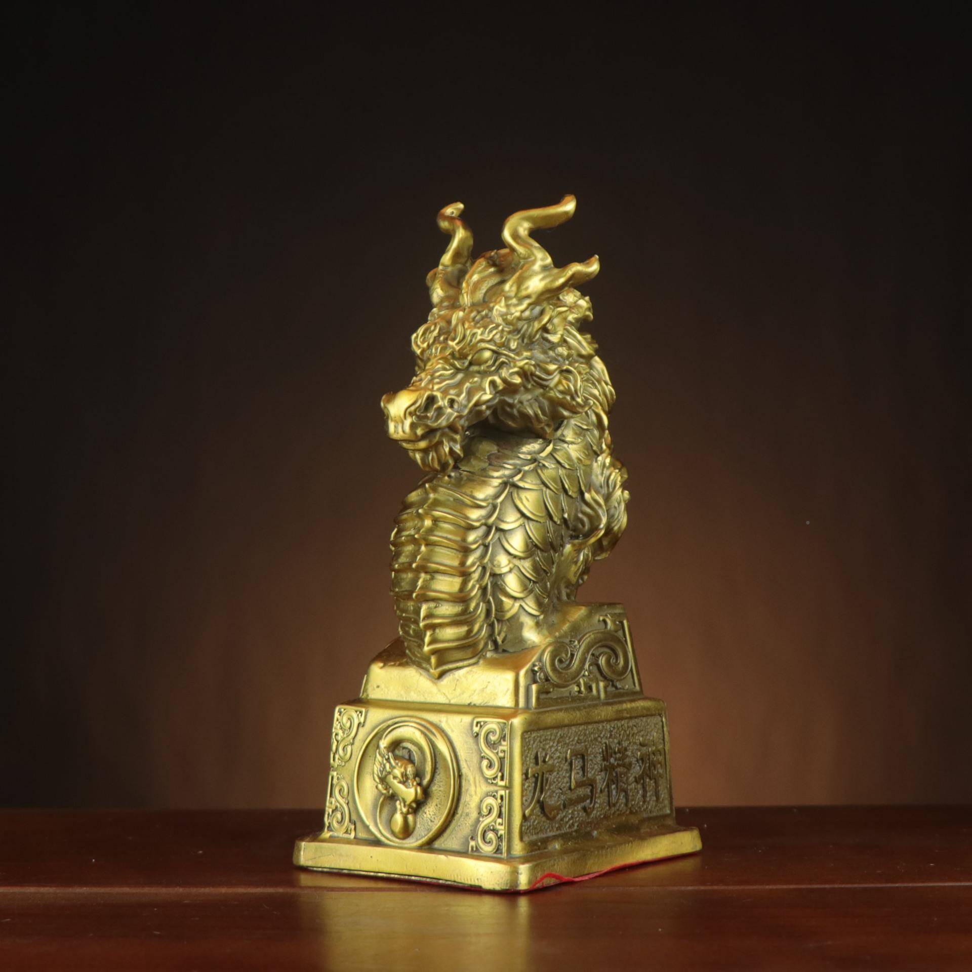 全铜龙年摆DNR件图龙马精神龙到马腾家居装饰工艺品马成功龙印