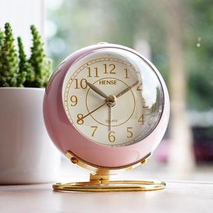 汉时简约意现代小闹钟学床头创生面摆件闹铃静472音夜桌光台钟HA0