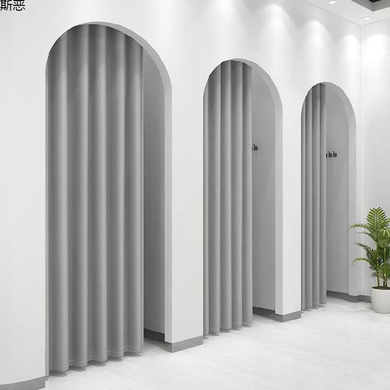 绒布G衣间门试帘衣帽间门帘服65110059装店更室帘尺衣寸LOO免打孔