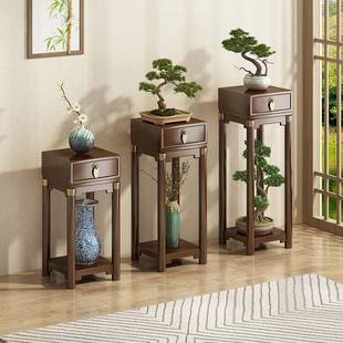 阳台花花架架物架中式花架实置木花架子盆架客厅落地式zhuji-HJ花