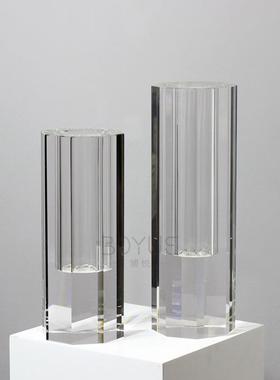 现代简约轻奢璀璨透明PHG水晶璃样花瓶客厅餐玻厅板床头柜软间装