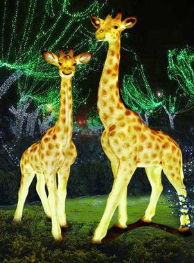 仿真型动物玻璃钢发墅光长颈鹿艺工品大户外别花园BLG-FG-C园林摆