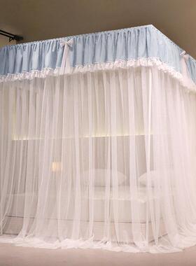 204新JJL款卧落室地式1米5单人床22023防尘顶三开门1.8m老蚊帐家