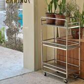 不锈钢厨房移动置物架纳落推多hoz5jp82层超窄收小车客厅阳台地带