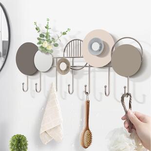 进门免打孔玄Z5414347口关挂钩墙挂上钥匙收纳壁壁挂入户门后墙衣