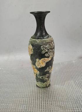 仿古铜五福瓶摆件家居卧装古饰工古室玩五个福摆收藏董艺品