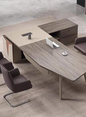 高档简约现代主SCO管老办事公经理板总裁董长老板桌桌桌椅组合大