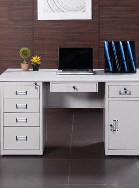 钢办公桌.2米1.4字米员工财1务电DIO脑桌带锁抽制屉单人写台包邮