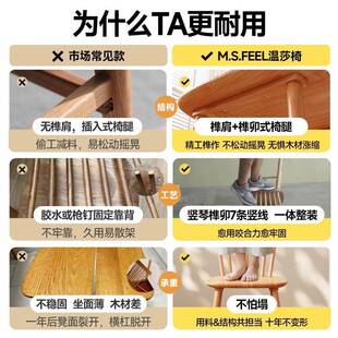 实木NB107餐椅原木风靠椅子家用现代约木简凳椅子背椅书房餐桌椅