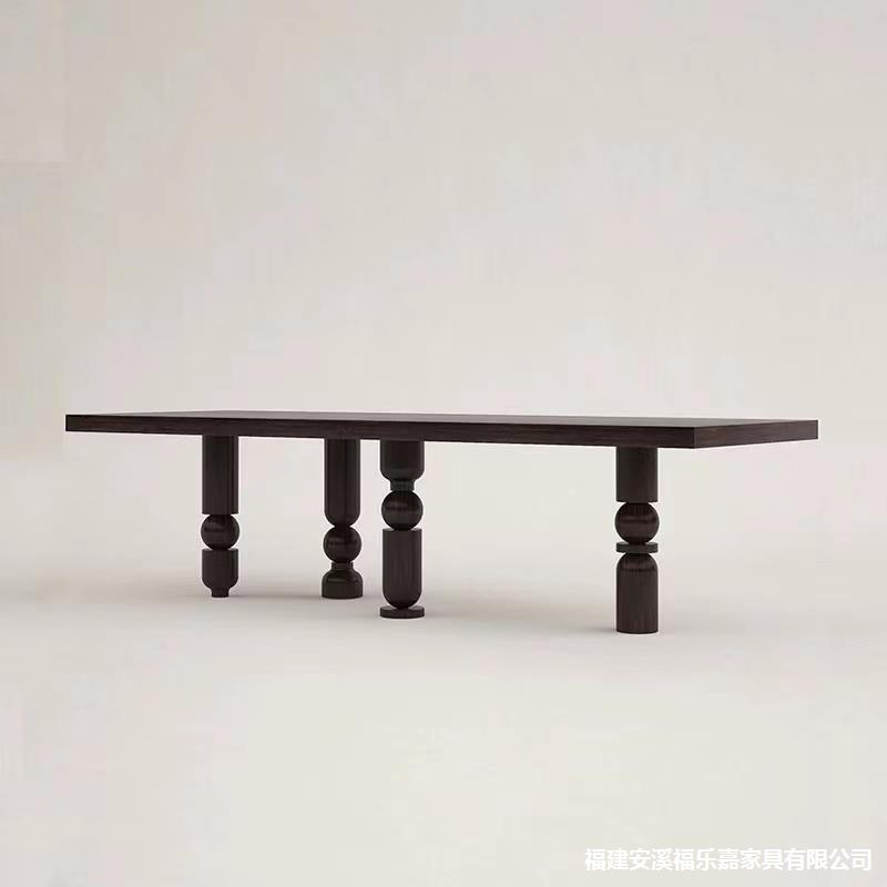 美式实木餐桌简约轻奢长条桌别墅饭桌设计师办公桌洽谈桌子工作台