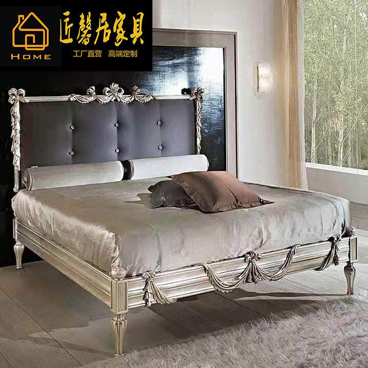 美式现代花软包拉扣婚床法式别NLY墅酒店布床艺床双1.8米雕人床