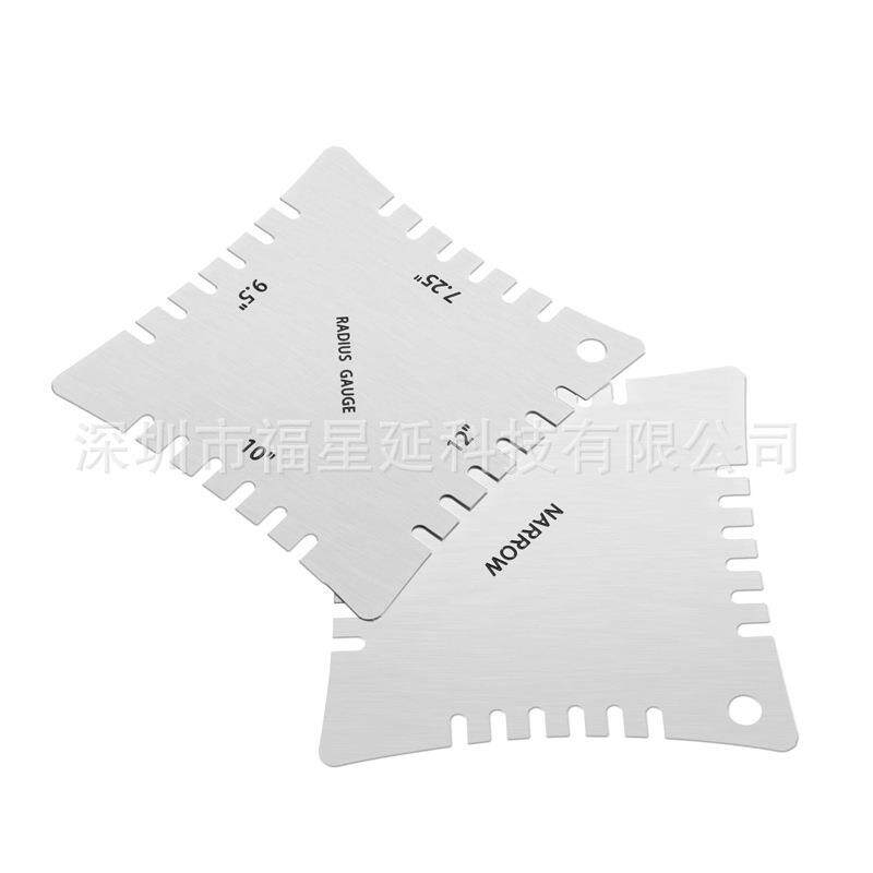 吉他测量工具套装颈尺带齿弧度尺T尺三角尺琴弦距尺型INO尺塞17件
