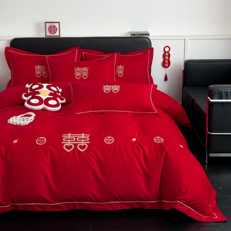 204款亲2肤舒适全棉纯棉新82556庆四件婚套