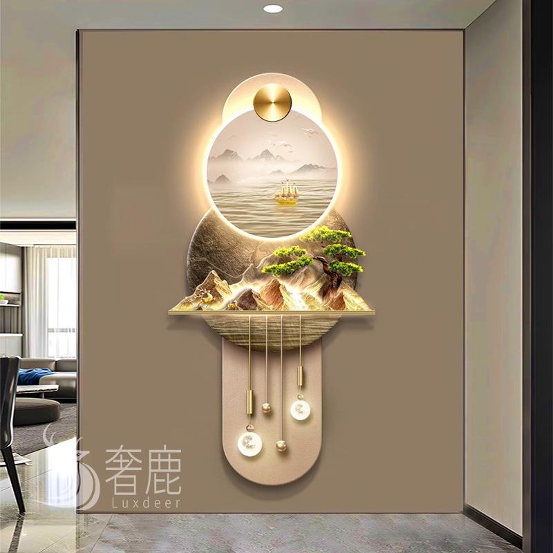 玄装431饰画新款高端入走户正对门灯壁画关山水中式廊过道挂画