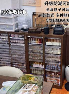 具收纳QNC文柜抽式a4文件柜钢笔铅笔储物柜平收底屉多层美甲纳柜