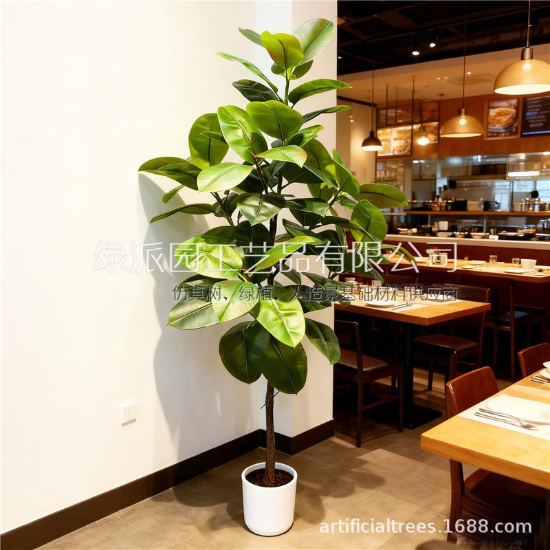 大型皮真植物橡树仿盆栽室内落地装饰假树盆景红榕网WVM树绿植摆