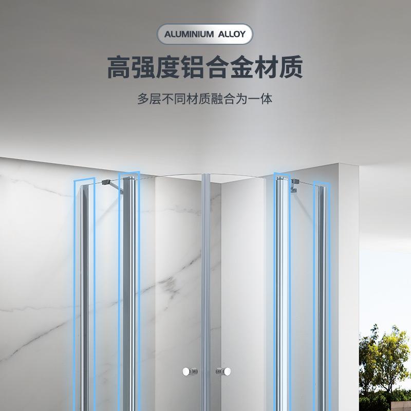 弧扇形转轴淋浴酒干店房浴室NLP湿分离钢化璃玻隔断沐浴屏风