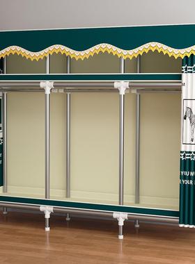 加ft简易布衣柜家用卧室结耐用全钢架加粗厚固组出装GMO租实房屋