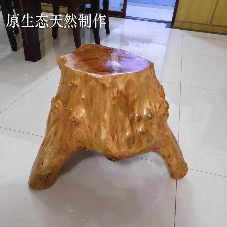 0A实木墩子几原木795根雕凳子茶茶桌配套凳木树桩木桩架底座花新