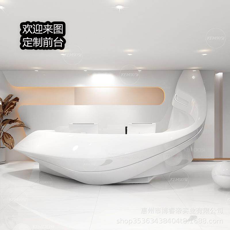 异形创意玻璃钢台漆前烤台售楼部酒店咨接待前台酒YKH吧吧商场询