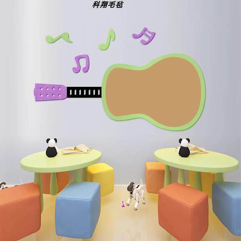 音形IYB乐教室大吉他状毛毡板装饰墙贴板软木功能自粘易号安装