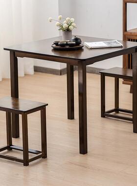 四方桌家小方桌实木小户正型方形餐桌学用习写子字楠QYCZ6619竹饭