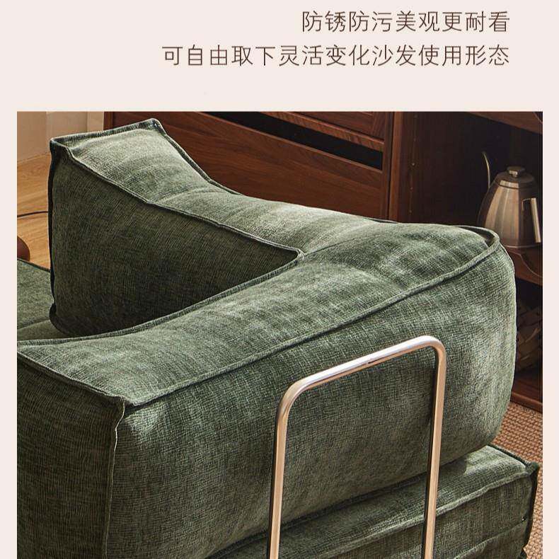 侨麦8808中古布艺发户家具小型客厅双三人直排沙风发床复古可拆洗