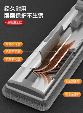 IZC平板拖把20拖25新款家用一净大号长拖布大尘面积商用推墩拖地