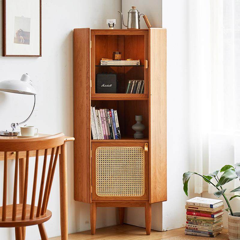 corner樱桃木角柜北欧实木墙角柜客餐厅三角形藤编置物架五角边柜,电子元器件市场,其它元器件,淘宝优惠券,粉丝福利购,淘宝优惠卷