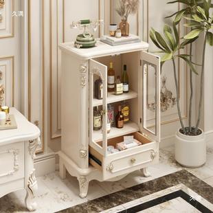 欧酒柜客厅储物法式 柜餐边柜一体靠展墙轻古奢 复实OAT木家用示式