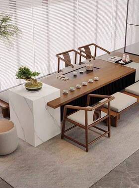 XZP严选实木岛茶桌大板泡茶桌椅茶组台约合简轻奢台办公室中式家