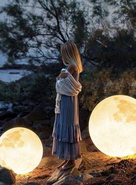 师现代极简月球地灯设庭计客厅卧室装饰灯OVZ别墅院落户外超大月