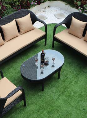 PKC外休闲庭院花园室外组藤户沙发藤椅子合家编具阳台露台客厅民