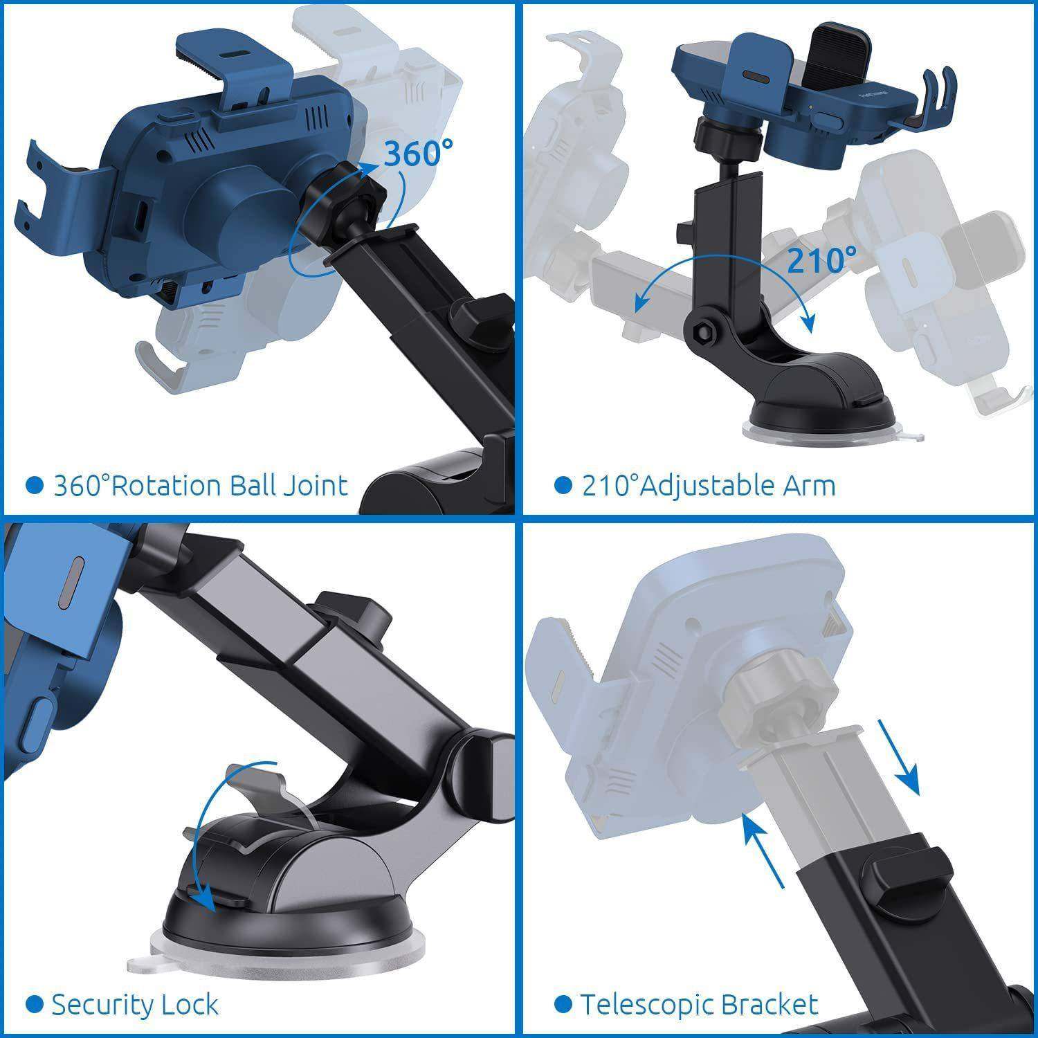 电智亚马爆款出926风口车载线充无支架15W快充汽车手机充能感应